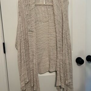 Free People Cream Open Knit Cardigan